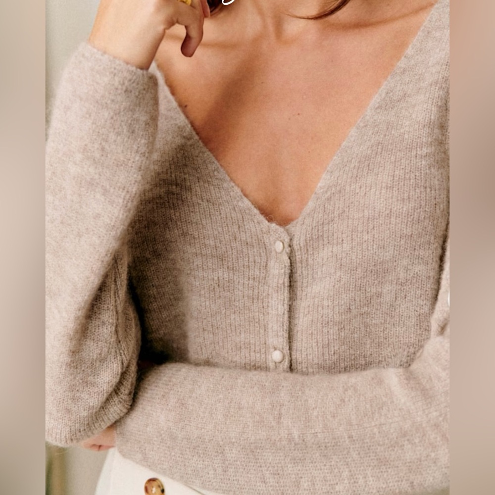Sezane Barry Cardigan Size M Light Beige